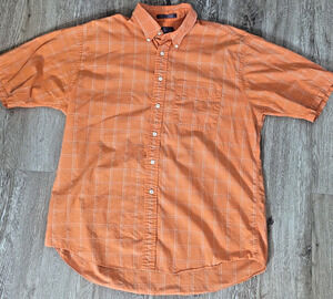EUC Mens FORSYTH Orange Plaid Short Sleeve Shirt SZ XL 100% Cotton - Made Canada